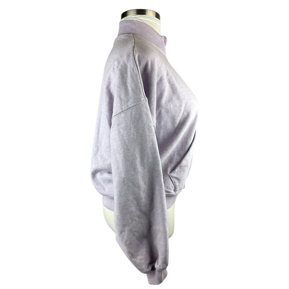 Gymshark Rest Day Sweats 1/2 Zip Pullover Purple Aura Lilac Marl Oversized Fit M - Picture 13 of 16